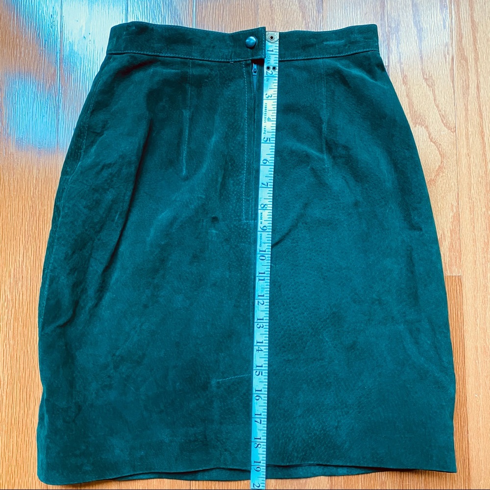 Forest Green Leather Pencil Skirt - Gem